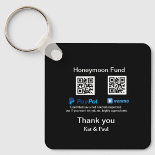 Honeymoon Fund PayPal Venmo QR code thank you Key Ring