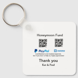 Honeymoon Fund PayPal Venmo QR code thank you Key Ring