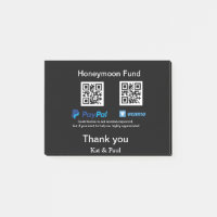 Honeymoon Fund PayPal Venmo QR code thank you
