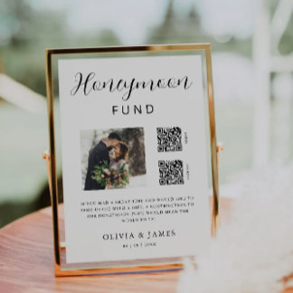 Honeymoon Fund QR Code And Photo Wedding Invitation