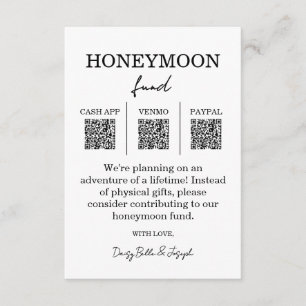 Honeymoon Fund QR Code Enclosure Card