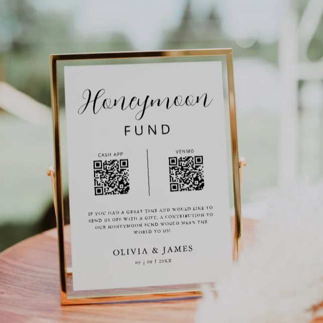 Honeymoon Fund QR Code Minimalist, Wedding  Invitation (Honeymoon Fund QR Code Minimalist, Wedding Invitation)