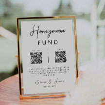 Honeymoon Fund QR Code Minimalist, Wedding 