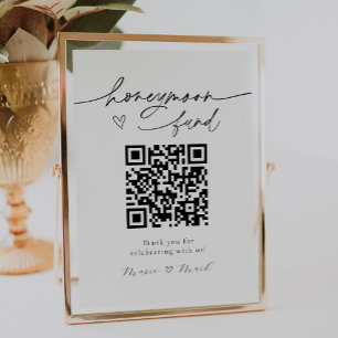 Honeymoon Fund QR Code Sign