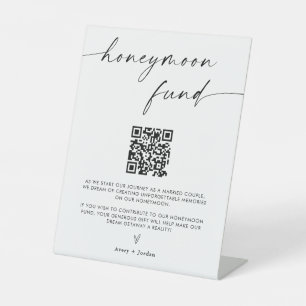 Honeymoon Fund QR Code Sign   8x10" Modern Wedding