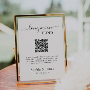 Honeymoon Fund QR Code Sign Printable,