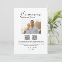 Honeymoon Fund QR Code Sign, Wedding Cash Gift