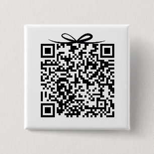 Honeymoon Fund QR Code w/bow Gift Box 15 Cm Square Badge