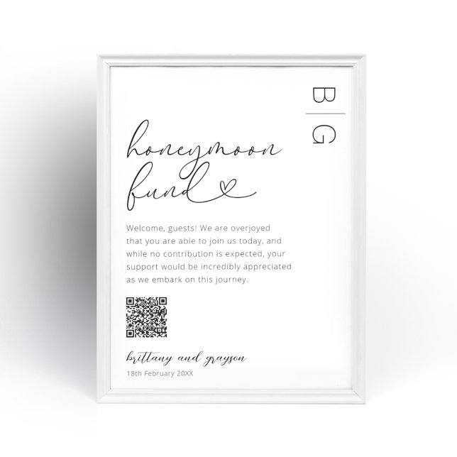 Honeymoon Fund QR Code Wedding Poster (Creator Uploaded)