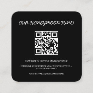 Honeymoon Fund QR Photo Wedding Design Enclosure Card