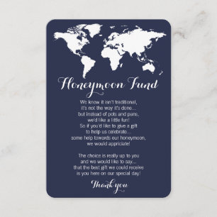 Honeymoon fund request wedding editable colour enclosure card