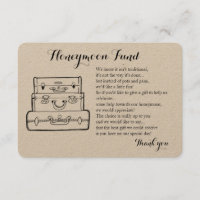 Honeymoon fund request wedding insert card