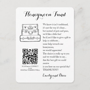 Honeymoon fund request wedding QR CODE Enclosure Card