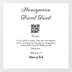 Honeymoon fund scan QR codeadd name