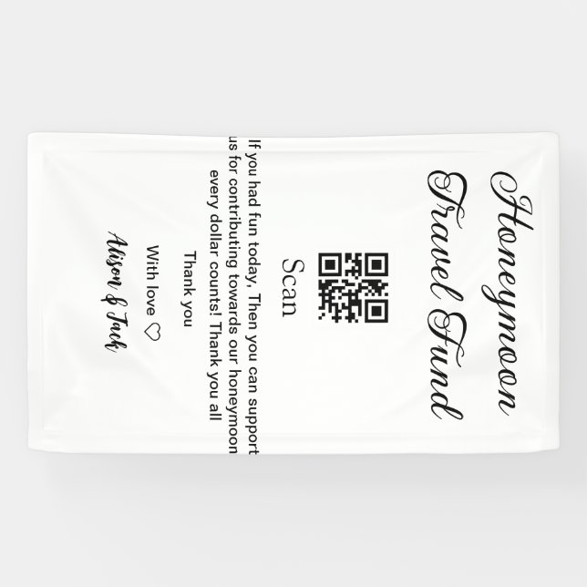 Honeymoon fund scan QR codeadd name  Banner (Horizontal)