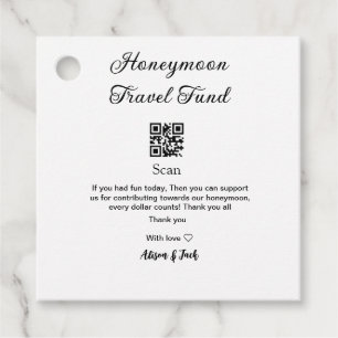 Honeymoon fund scan QR codeadd name  Favour Tags