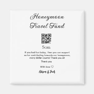 Honeymoon fund scan QR codeadd name  Magnet