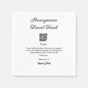 Honeymoon fund scan QR codeadd name  Napkin