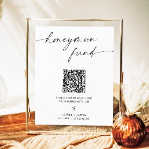 Honeymoon Fund Sign, Honeymoon QR Code Fund Sign