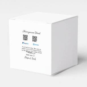 Honeymoon fund venomo paypal donation Q R couple Favour Box