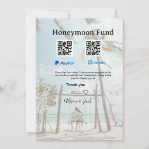Honeymoon fund venomo paypal donation Q R couple Invitation