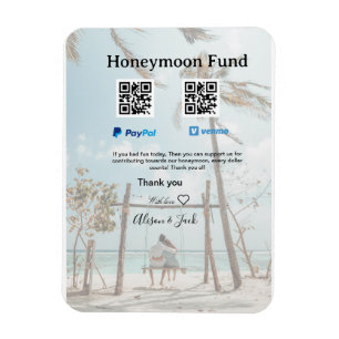 Honeymoon fund venomo paypal donation Q R couple Magnet