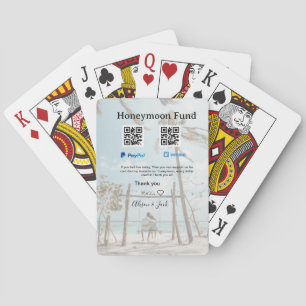 Honeymoon fund venomo paypal donation Q R couple Playing Cards