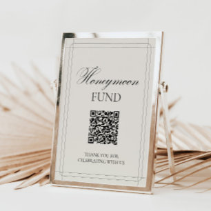 Honeymoon Fund Vintage Light Grey Sign Invitation