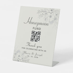 Honeymoon Fund Wedding QR Code Sign