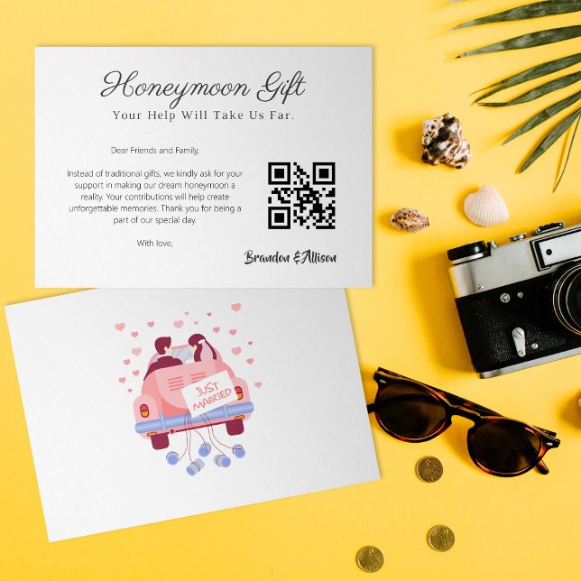 Honeymoon Fund Wedding Registry Gift Qr Code Invitation (Honeymoon Fund Wedding Registry Gift Qr Code Invitation)