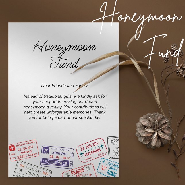 Honeymoon Fund Wedding Registry Travel Request Invitation (Honeymoon Fund Wedding Registry Travel Request Invitation)