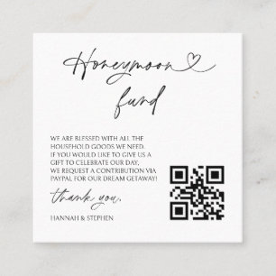 Honeymoon Fund Wedding Request Enclosure QR Card