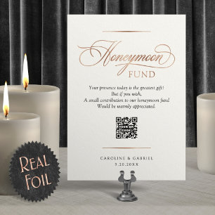 Honeymoon Fund Wedding Sign Foil