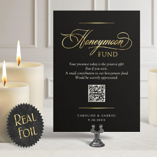 Honeymoon Fund Wedding Sign Foil
