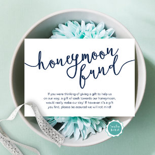 Honeymoon Fund Wish Cash, Modern Rustic Wedding Enclosure Card