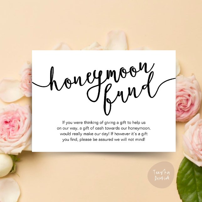  Honeymoon Fund Wish Cash, Modern Rustic Wedding Enclosure Card (Honeymoon Fund Wish Cash, A note on gifts, Modern Rustic Modern Rustic Wedding Card Black White)