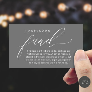Honeymoon Fund Wishing Well, Wish, A Note On Gifts Enclosure Card
