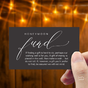 Honeymoon Fund Wishing Well, Wish, A Note On Gifts Enclosure Card