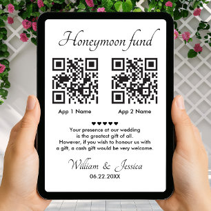 Honeymoon Fund With 2 QR Code And Photo Card