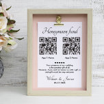 Honeymoon Fund With 2 QR Code Enclosure Card<br><div class="desc">Personalise a Card to be a Modern Idea for your special day to Invite guests to make a contribution to your honeymoon with this Minimalist Two QR Codes Template. Add your full details, All text style, colours, sizes can be modified to fit your needs. If you need help or matching...</div>