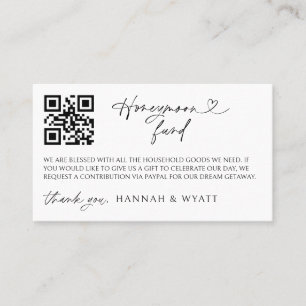 Honeymoon Gift Request Wedding Enclosure Scan Card