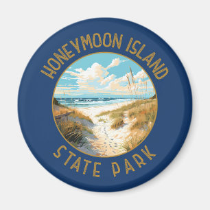 Honeymoon Island State Park Retro Distressed Magnet