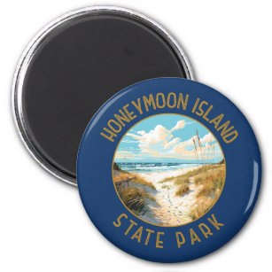 Honeymoon Island State Park Retro Distressed Magnet