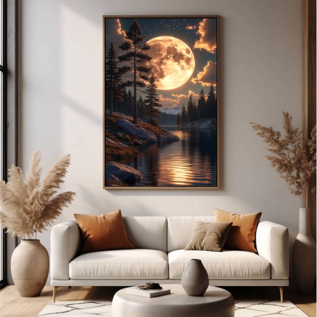 Honeymoon Moon at Dusk Canvas Print (Creator Uploaded)