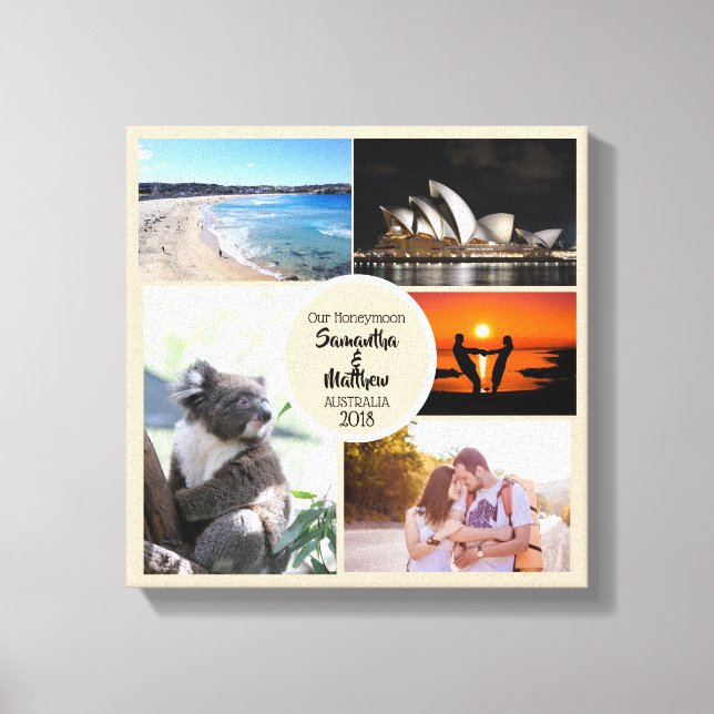 Honeymoon Photo Collage Canvas (Front)
