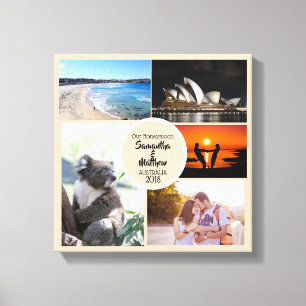Honeymoon Photo Collage Canvas Print
