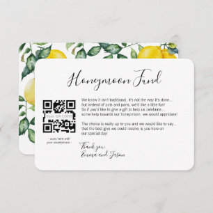 Honeymoon request insert card wedding lemons