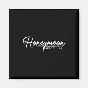 Honeymoon Shirt Bride Groom Couple Wedding 2021 Magnet