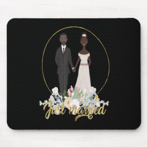 Honeymoon Shirt Just Married Gift Black Bride Groo Mouse Pad