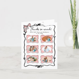 Honeymoon Thank you Photo Hand Drawn Bow Card
